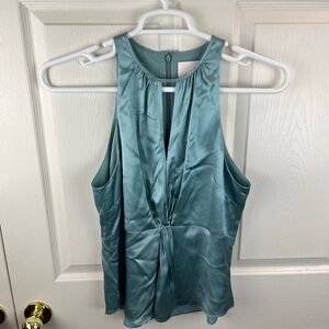 Cinq a Sept Amari Twist Cutout Silk Sleeveless Tank Top Size Medium